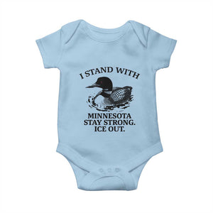 I Stand With Minnesota Baby Onesie Minnesota Anti ICE Immigration Protest TS14 Light Blue Print Your Wear
