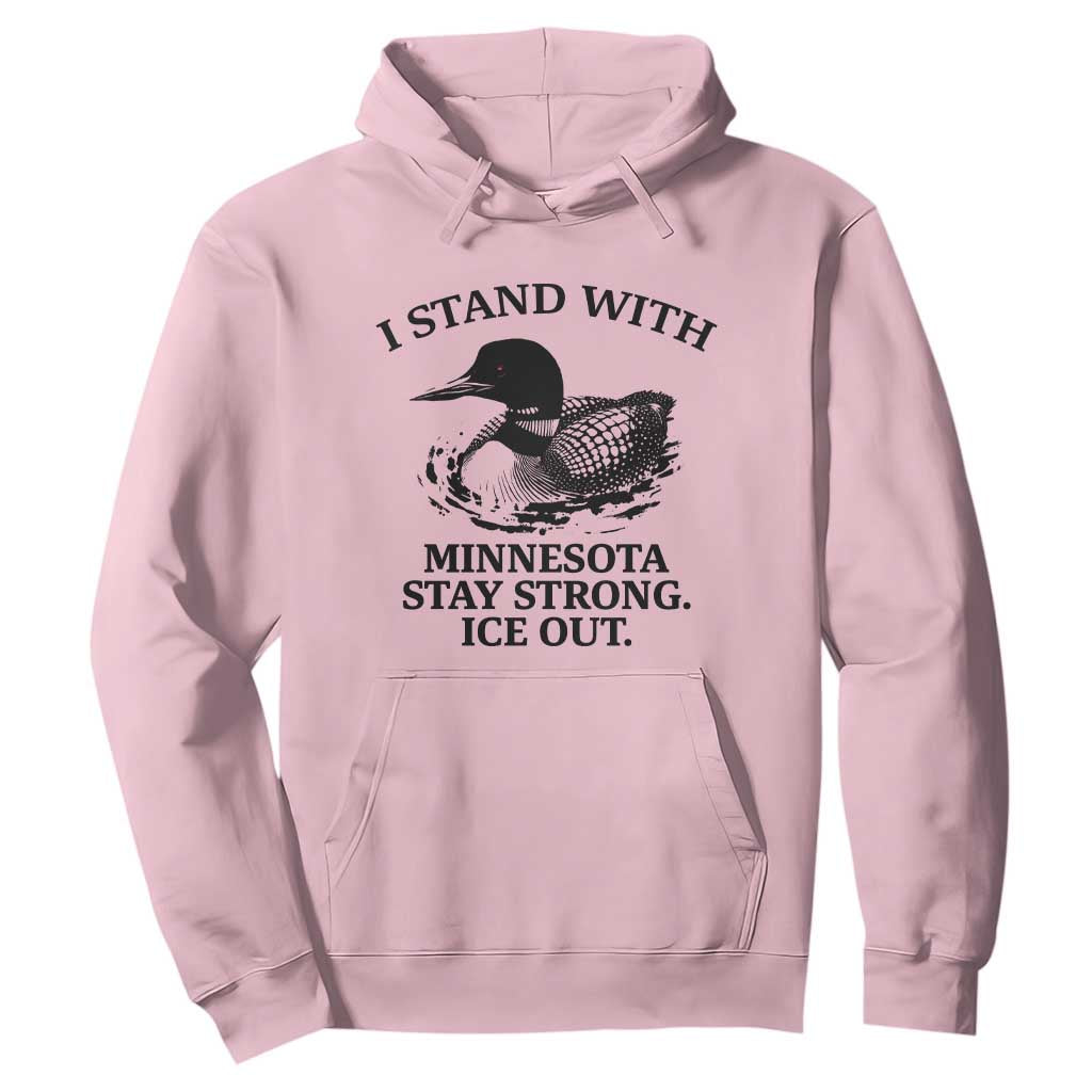 I Stand With Minnesota Hoodie Minnesota Anti ICE Immigration Protest TS14 Light Pink Print Your Wear