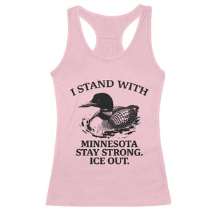 I Stand With Minnesota Racerback Tank Top Minnesota Anti ICE Immigration Protest TS14 Light Pink Print Your Wear