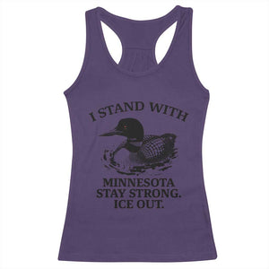 I Stand With Minnesota Racerback Tank Top Minnesota Anti ICE Immigration Protest TS14 Purple Print Your Wear