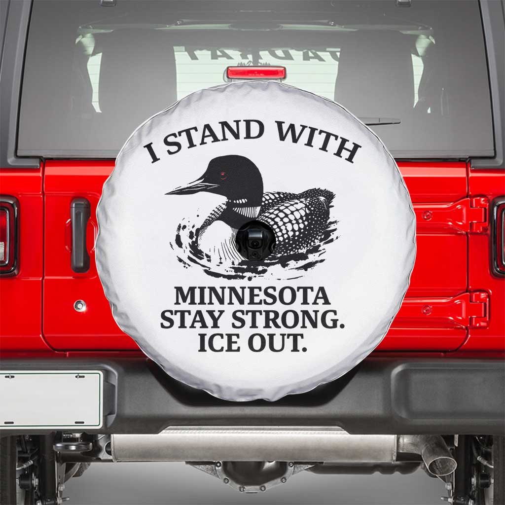 I Stand With Minnesota Spare Tire Cover Minnesota Anti ICE Immigration Protest TS14 Black Print Your Wear
