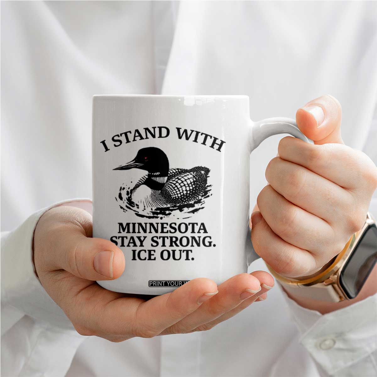 I Stand With Minnesota Coffee Mug Minnesota Anti ICE Immigration Protest TS14 Print Your Wear