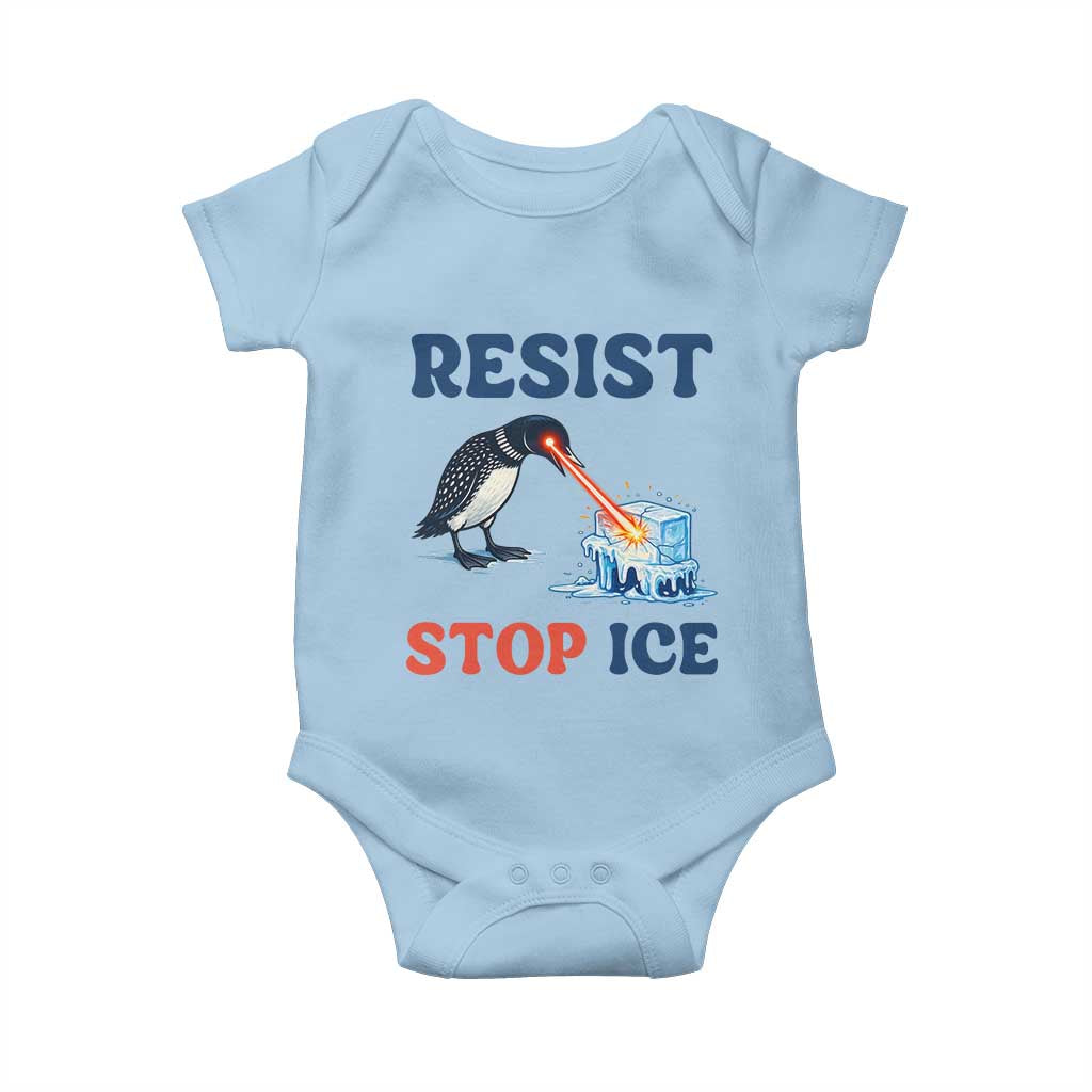 Stop ICE Baby Onesie Minnesota Resist Anti ICE Immigration Protest TS14 Light Blue Print Your Wear