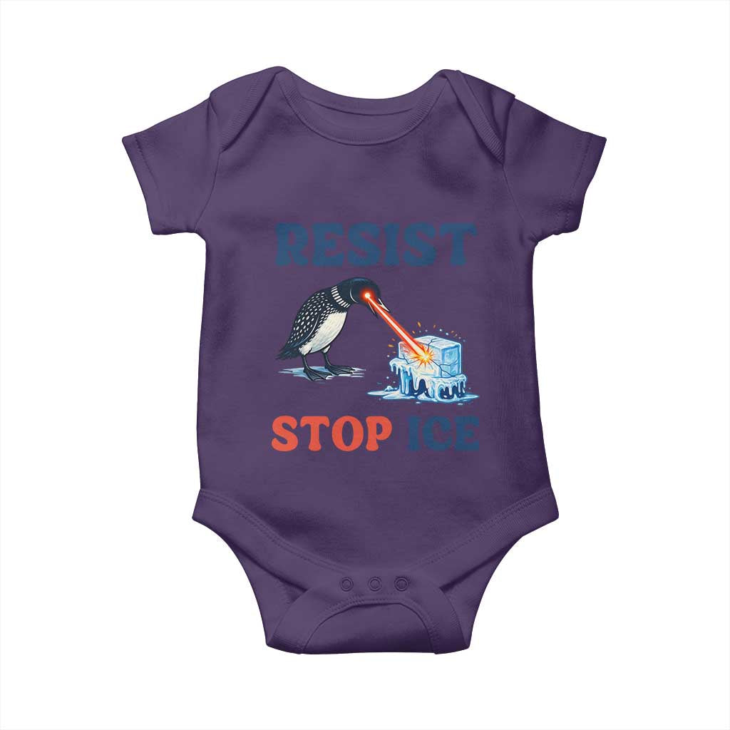 Stop ICE Baby Onesie Minnesota Resist Anti ICE Immigration Protest TS14 Purple Print Your Wear