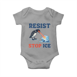 Stop ICE Baby Onesie Minnesota Resist Anti ICE Immigration Protest TS14 Sport Gray Print Your Wear