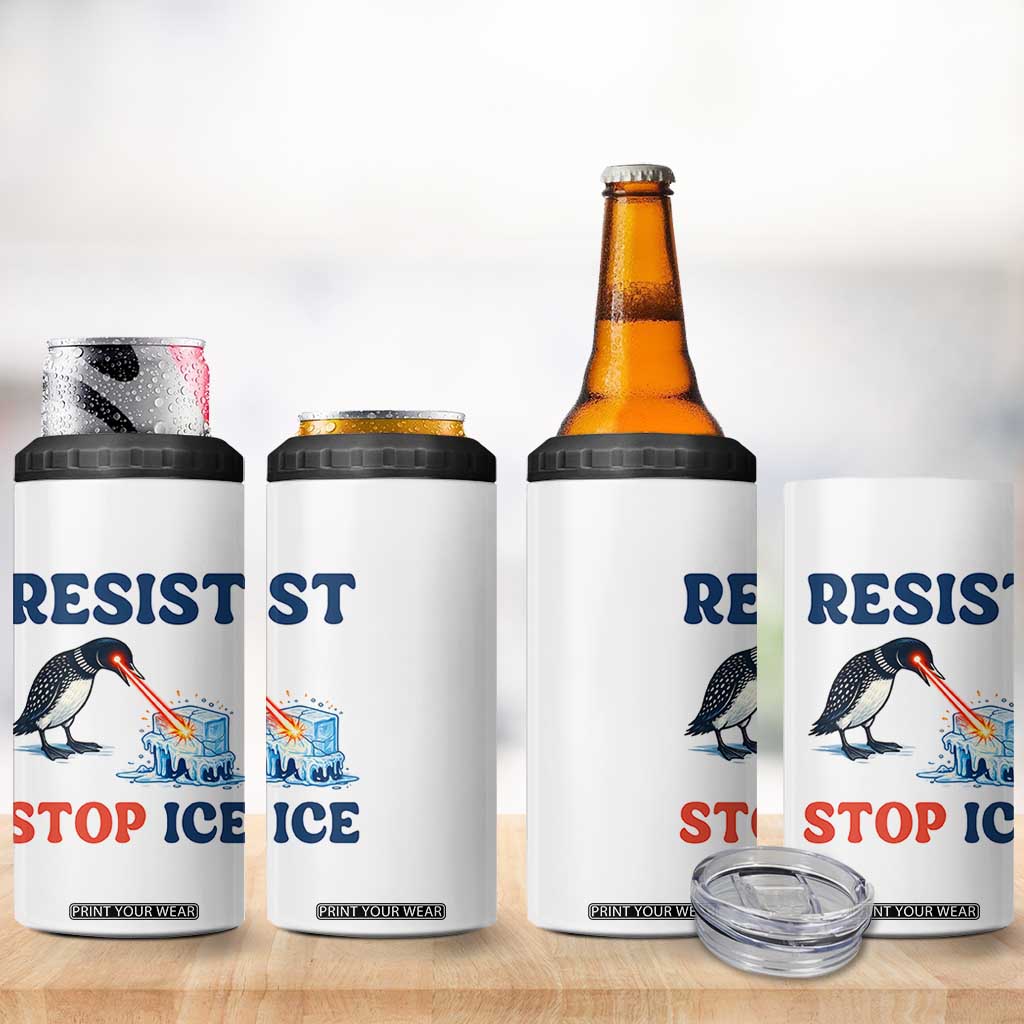 Stop ICE 4 in 1 Can Cooler Tumbler Minnesota Resist Anti ICE Immigration Protest TS14 Print Your Wear
