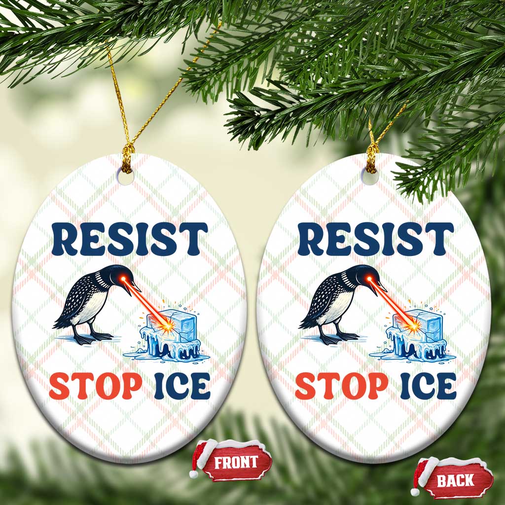 Stop ICE Ceramic Ornament Minnesota Resist Anti ICE Immigration Protest TS14 Print Your Wear