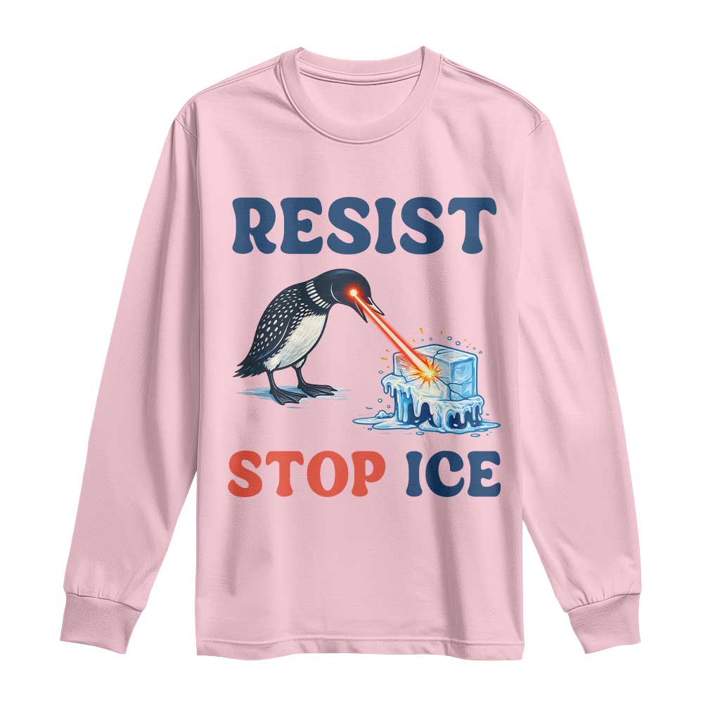 Stop ICE Long Sleeve Shirt Minnesota Resist Anti ICE Immigration Protest TS14 Light Pink Print Your Wear