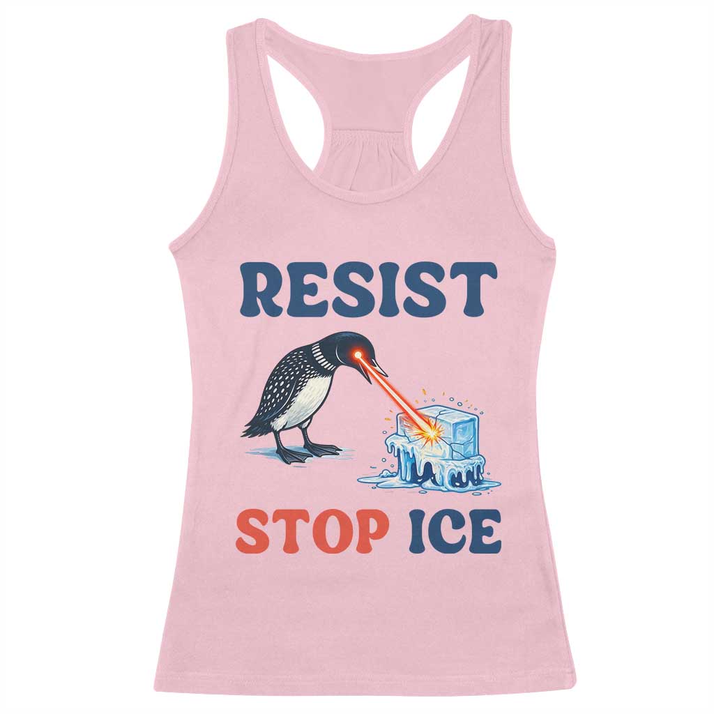 Stop ICE Racerback Tank Top Minnesota Resist Anti ICE Immigration Protest TS14 Light Pink Print Your Wear