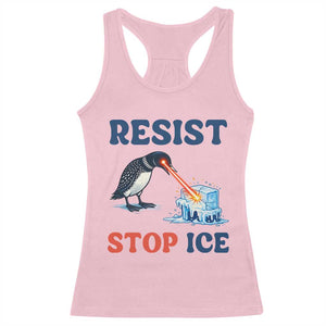 Stop ICE Racerback Tank Top Minnesota Resist Anti ICE Immigration Protest TS14 Light Pink Print Your Wear