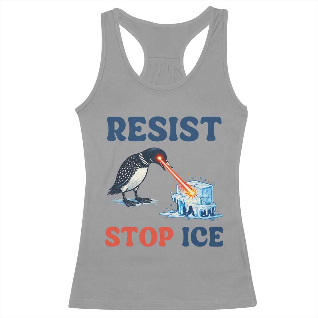Stop ICE Racerback Tank Top Minnesota Resist Anti ICE Immigration Protest TS14 Sport Gray Print Your Wear