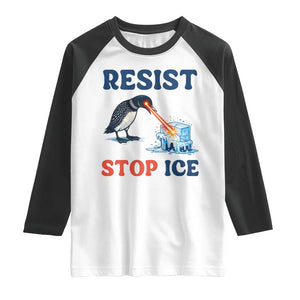 Stop ICE Raglan Shirt Minnesota Resist Anti ICE Immigration Protest TS14 White Black Print Your Wear