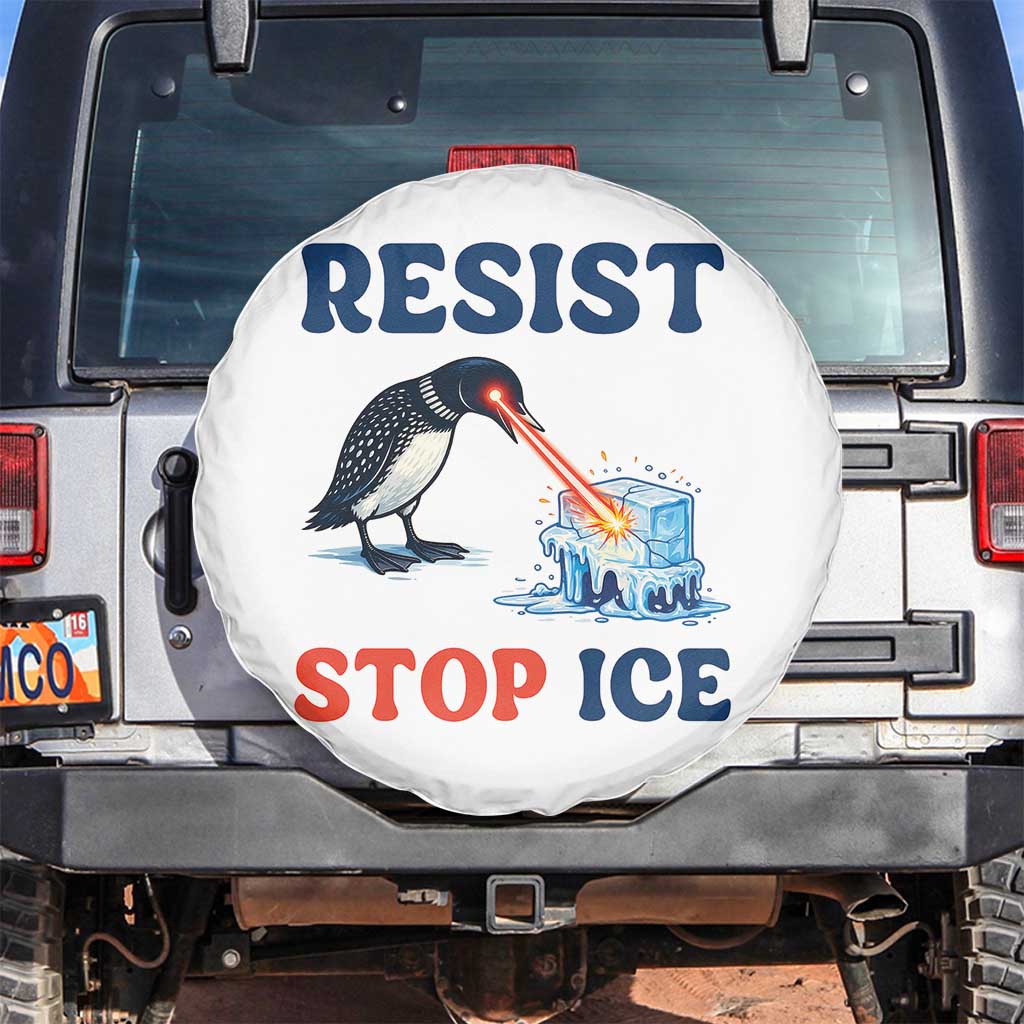 Stop ICE Spare Tire Cover Minnesota Resist Anti ICE Immigration Protest TS14 No hole Black Print Your Wear