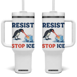 Stop ICE Tumbler With Handle Minnesota Resist Anti ICE Immigration Protest TS14 One Size: 40 oz White Print Your Wear