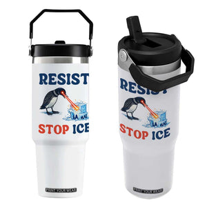 Stop ICE Flip Straw Tumbler Minnesota Resist Anti ICE Immigration Protest TS14 One Size: 30 oz White Print Your Wear