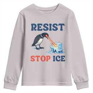 Stop ICE Youth Sweatshirt Minnesota Resist Anti ICE Immigration Protest TS14 Ice Gray Print Your Wear