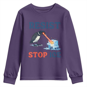 Stop ICE Youth Sweatshirt Minnesota Resist Anti ICE Immigration Protest TS14 Purple Print Your Wear