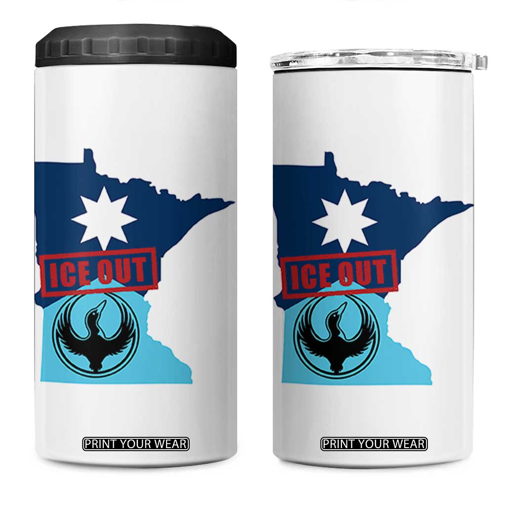 Minnesota Resist Anti ICE Immigration Protest 4 in 1 Can Cooler Tumbler Ice Out TS14 One Size: 16 oz White Print Your Wear