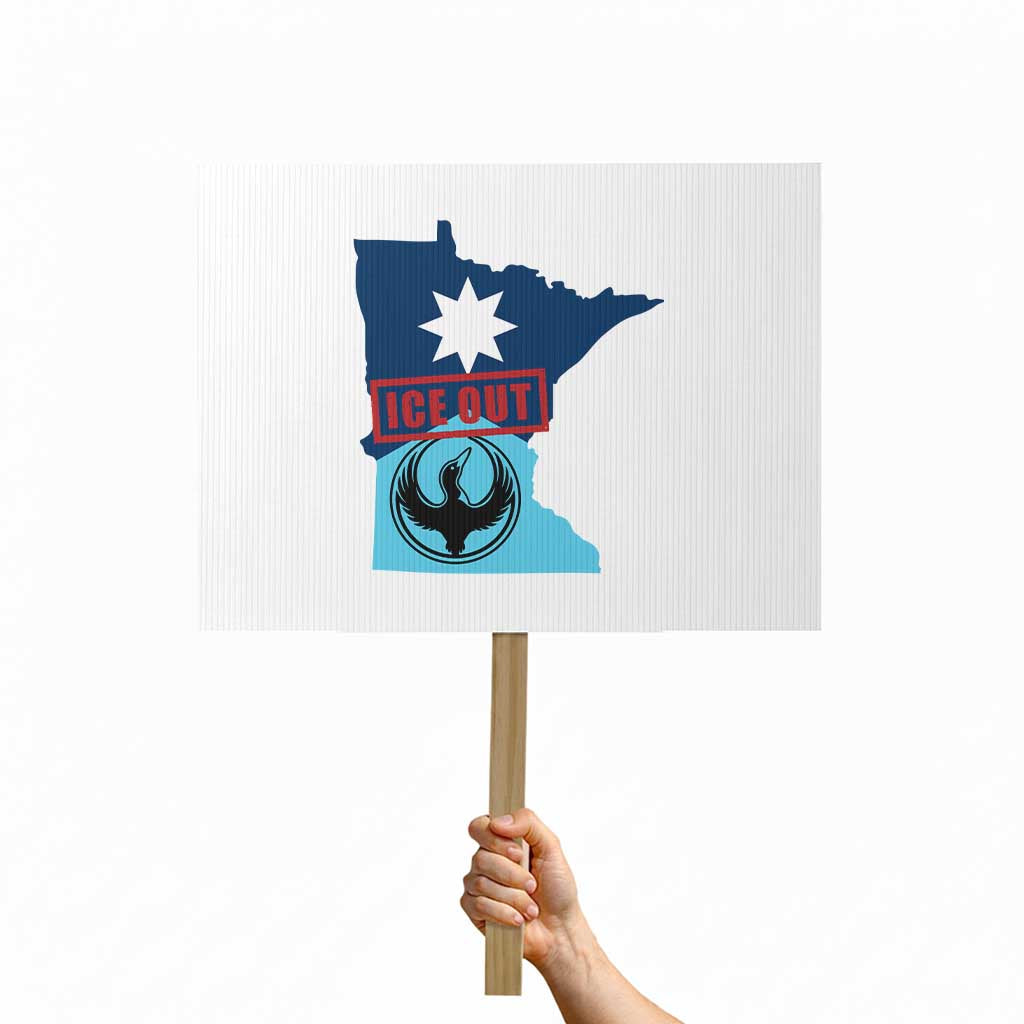Minnesota Resist Anti ICE Immigration Protest Protest Sign Ice Out TS14 Horizontal 18