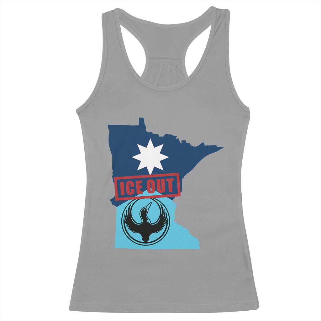 Minnesota Resist Anti ICE Immigration Protest Racerback Tank Top Ice Out TS14 Sport Gray Print Your Wear