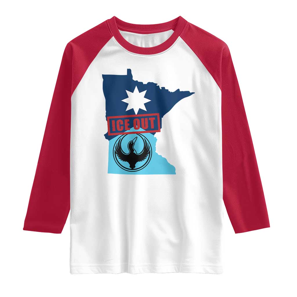 Minnesota Resist Anti ICE Immigration Protest Raglan Shirt Ice Out TS14 White Red Print Your Wear