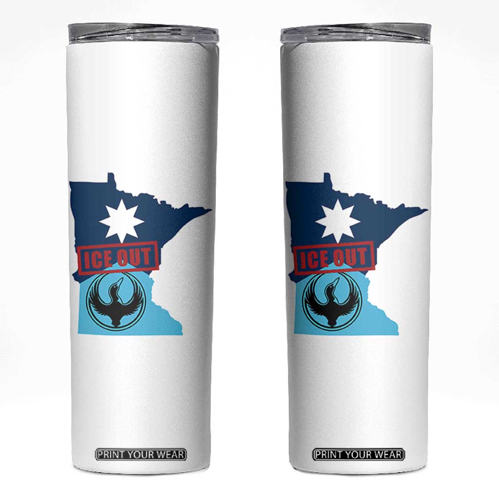 Minnesota Resist Anti ICE Immigration Protest Skinny Tumbler Ice Out TS14 White Print Your Wear