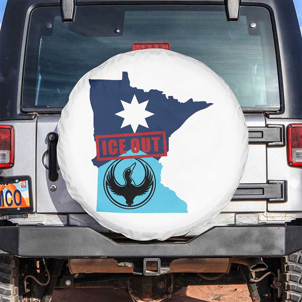 Minnesota Resist Anti ICE Immigration Protest Spare Tire Cover Ice Out TS14 No hole Black Print Your Wear