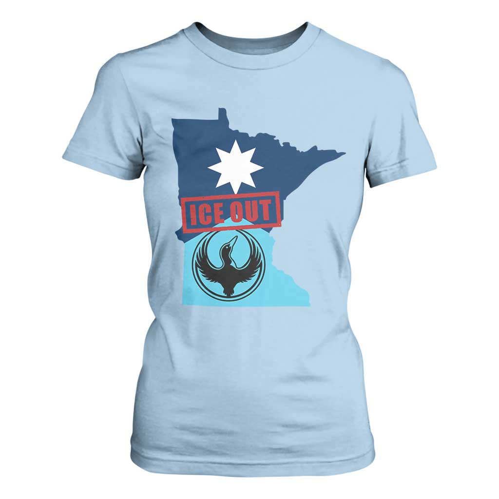 Minnesota Resist Anti ICE Immigration Protest T Shirt For Women Ice Out TS14 Light Blue Print Your Wear