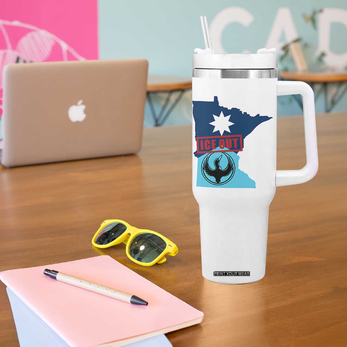 Minnesota Resist Anti ICE Immigration Protest Tumbler With Handle Ice Out TS14 Print Your Wear
