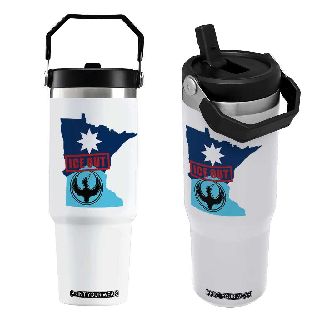 Minnesota Resist Anti ICE Immigration Protest Flip Straw Tumbler Ice Out TS14 One Size: 30 oz White Print Your Wear