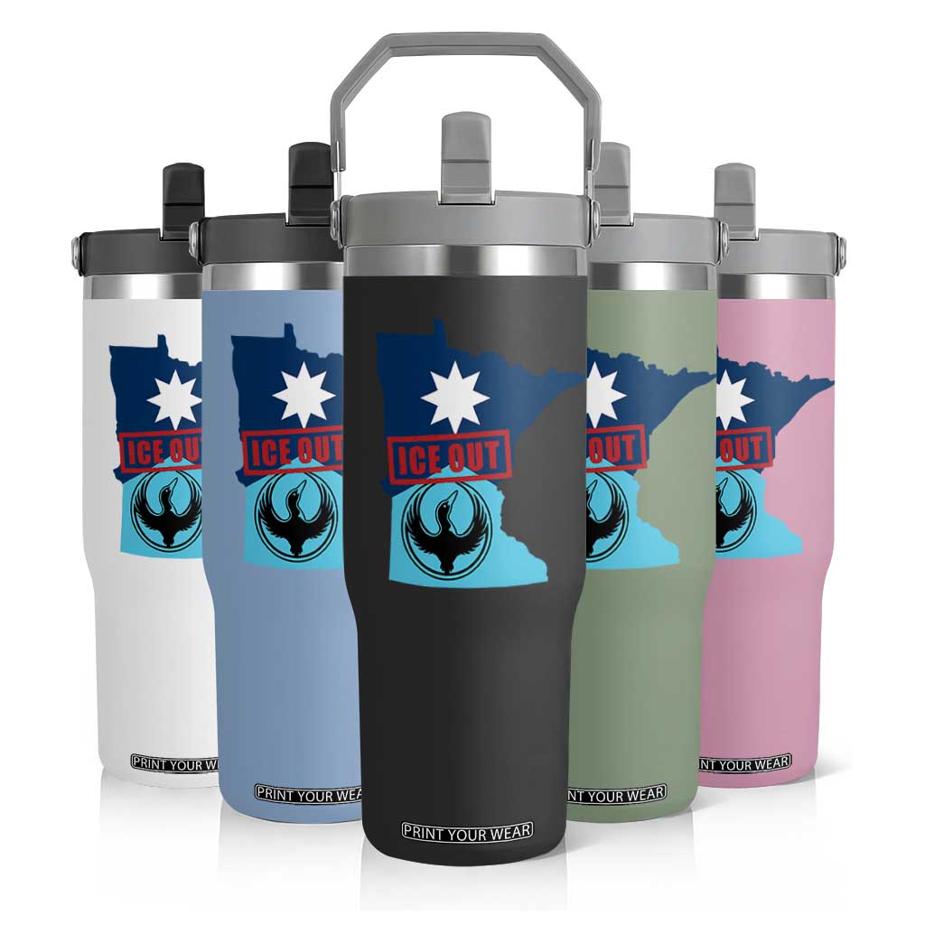 Minnesota Resist Anti ICE Immigration Protest Flip Straw Tumbler Ice Out TS14 Print Your Wear