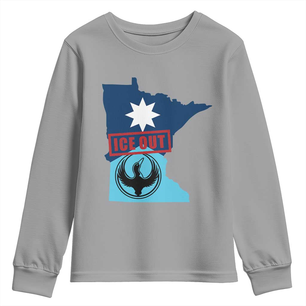 Minnesota Resist Anti ICE Immigration Protest Youth Sweatshirt Ice Out TS14 Sport Gray Print Your Wear