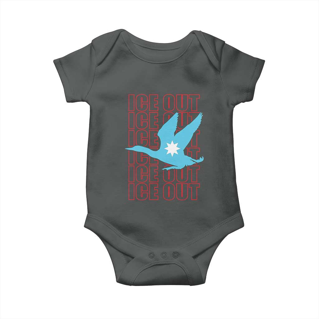 Minnesota Anti ICE Immigration Protest Baby Onesie Ice Out TS14 Dark Heather Print Your Wear