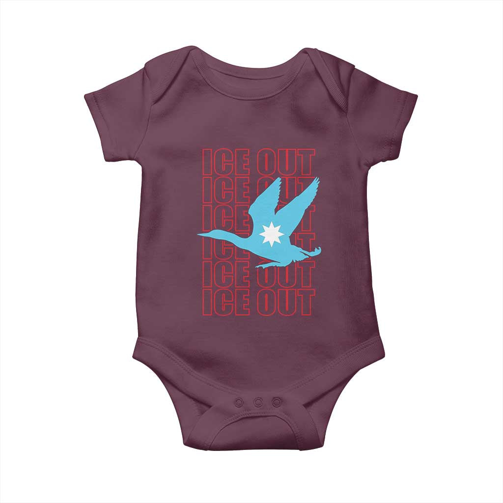 Minnesota Anti ICE Immigration Protest Baby Onesie Ice Out TS14 Maroon Print Your Wear