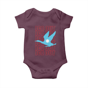 Minnesota Anti ICE Immigration Protest Baby Onesie Ice Out TS14 Maroon Print Your Wear