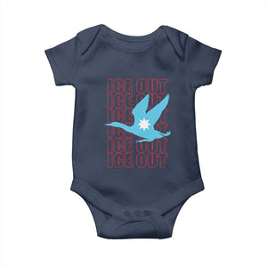 Minnesota Anti ICE Immigration Protest Baby Onesie Ice Out TS14 Navy Print Your Wear