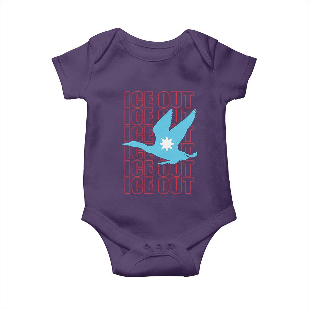 Minnesota Anti ICE Immigration Protest Baby Onesie Ice Out TS14 Purple Print Your Wear