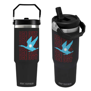 Minnesota Anti ICE Immigration Protest Flip Straw Tumbler Ice Out TS14 One Size: 30 oz Black Print Your Wear