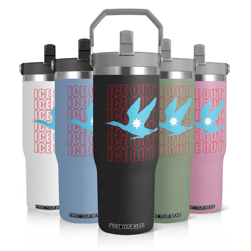 Minnesota Anti ICE Immigration Protest Flip Straw Tumbler Ice Out TS14 Print Your Wear