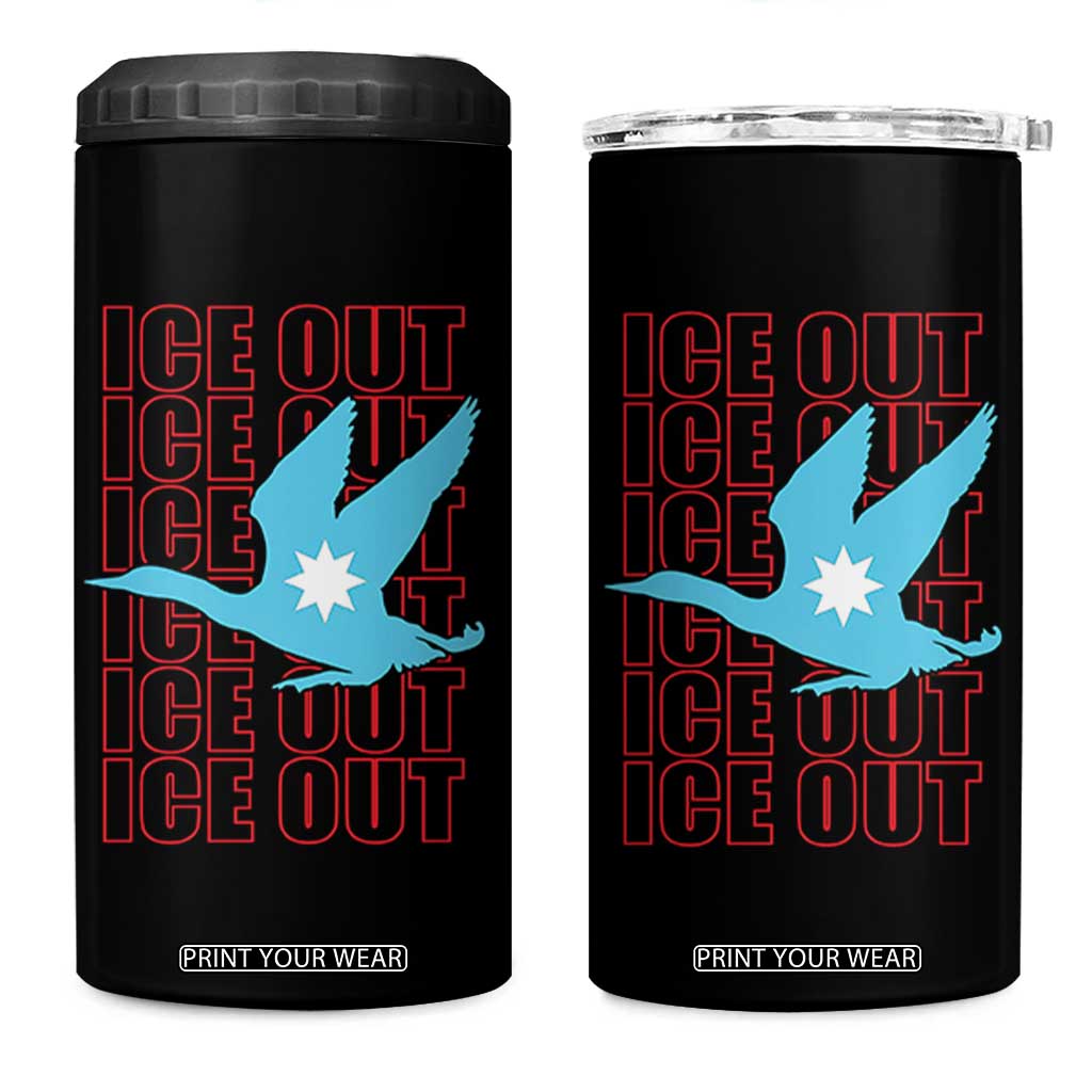 Minnesota Anti ICE Immigration Protest 4 in 1 Can Cooler Tumbler Ice Out TS14 One Size: 16 oz Black Print Your Wear