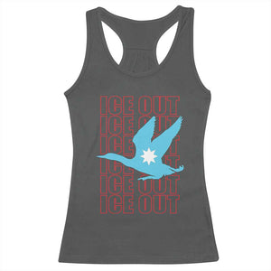 Minnesota Anti ICE Immigration Protest Racerback Tank Top Ice Out TS14 Dark Heather Print Your Wear