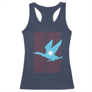 Minnesota Anti ICE Immigration Protest Racerback Tank Top Ice Out TS14 Navy Print Your Wear