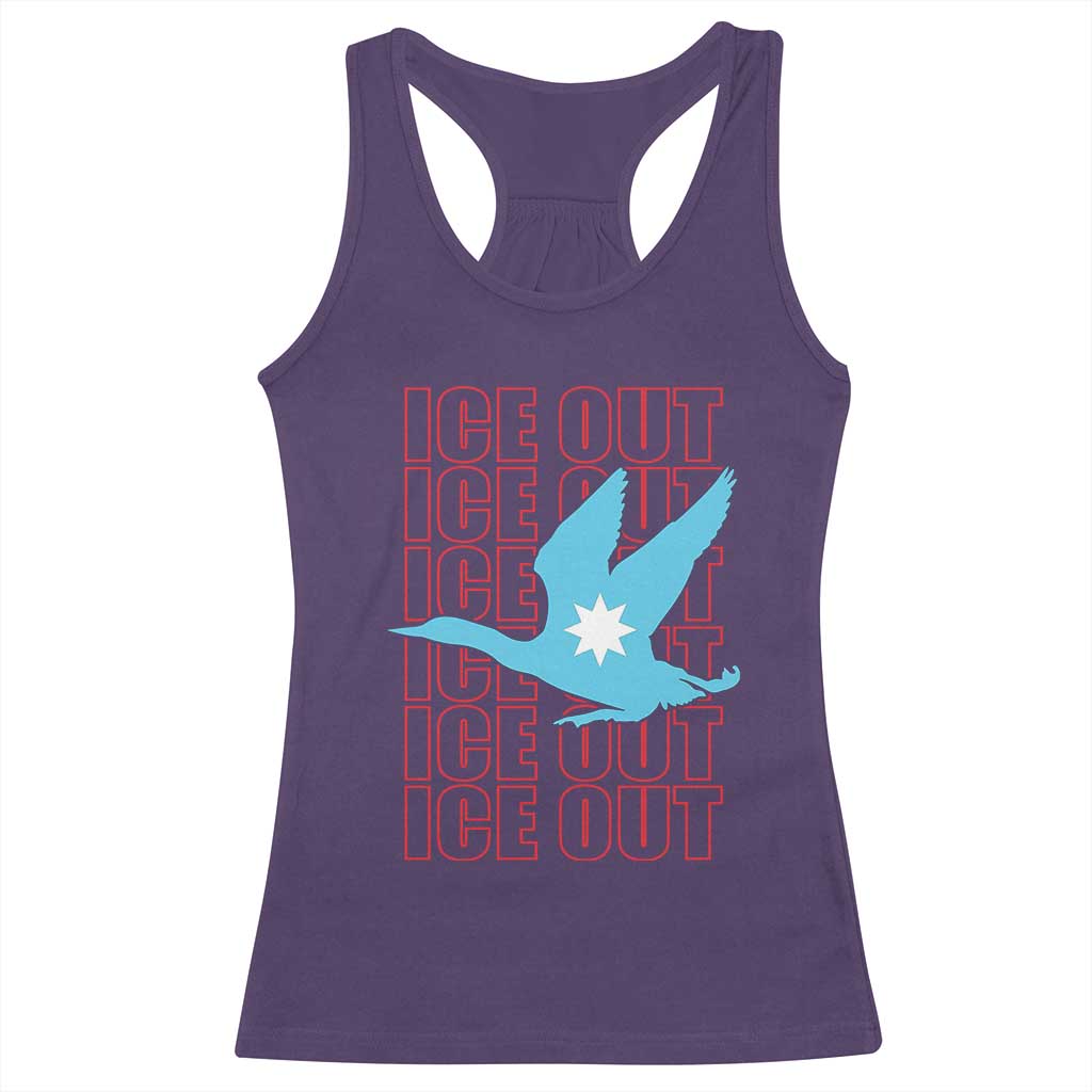 Minnesota Anti ICE Immigration Protest Racerback Tank Top Ice Out TS14 Purple Print Your Wear