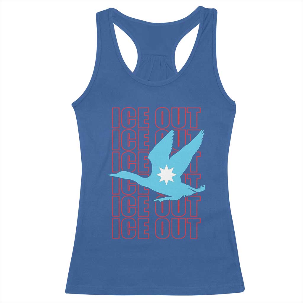 Minnesota Anti ICE Immigration Protest Racerback Tank Top Ice Out TS14 Royal Blue Print Your Wear