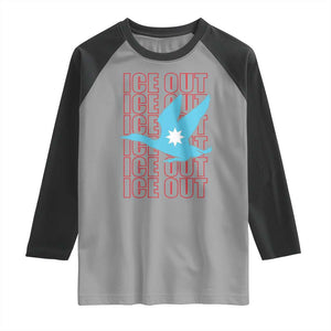 Minnesota Anti ICE Immigration Protest Raglan Shirt Ice Out TS14 Sport Gray Black Print Your Wear