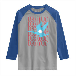 Minnesota Anti ICE Immigration Protest Raglan Shirt Ice Out TS14 Sport Gray Royal Print Your Wear