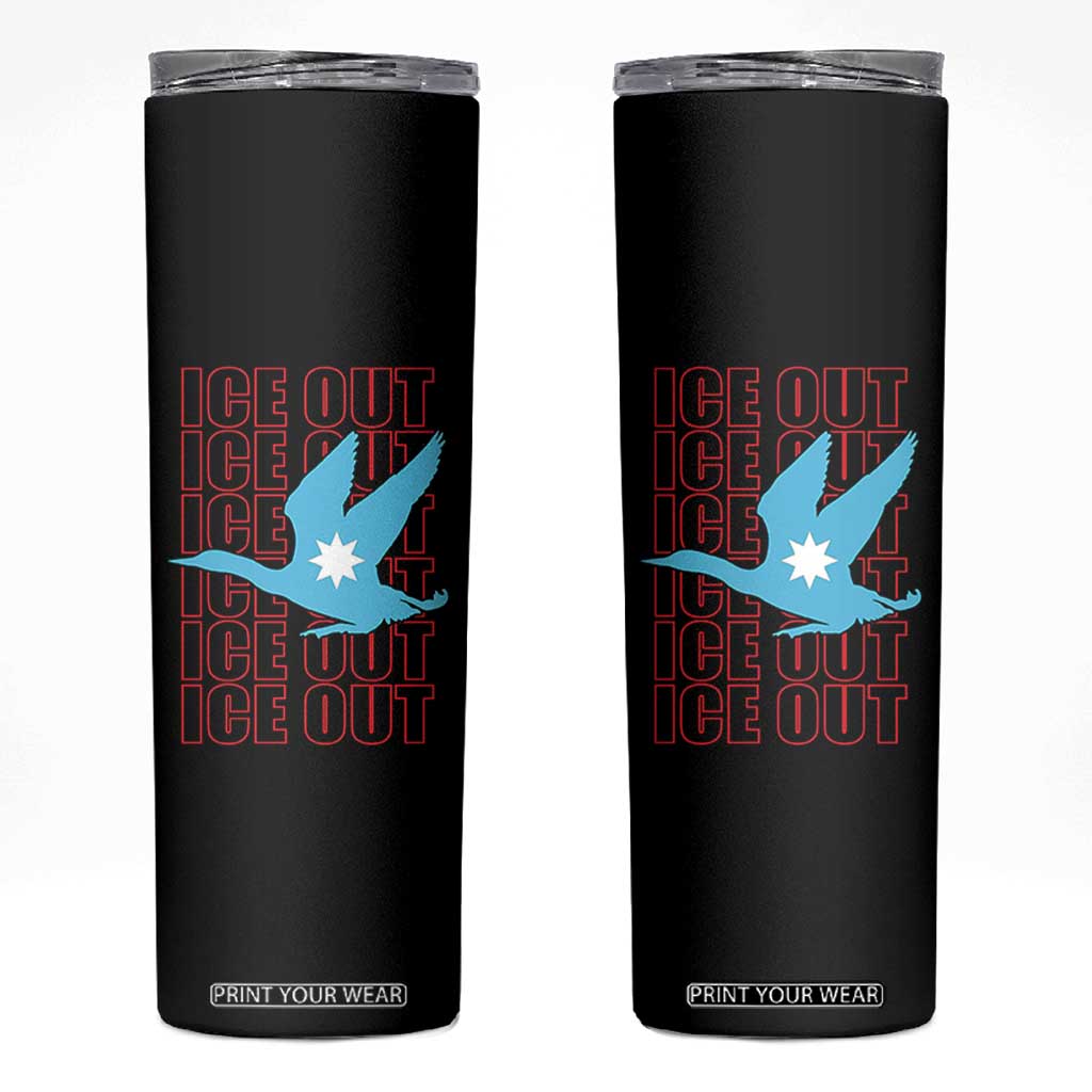 Minnesota Anti ICE Immigration Protest Skinny Tumbler Ice Out TS14 Black Print Your Wear