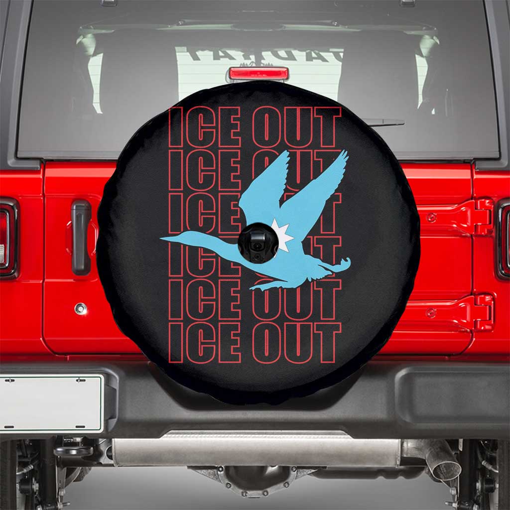 Minnesota Anti ICE Immigration Protest Spare Tire Cover Ice Out TS14 Black Print Your Wear
