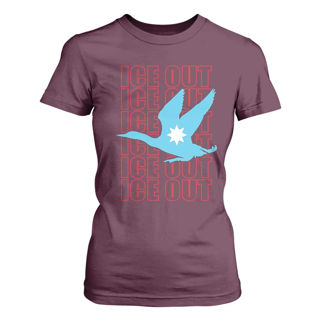 Minnesota Anti ICE Immigration Protest T Shirt For Women Ice Out TS14 Maroon Print Your Wear