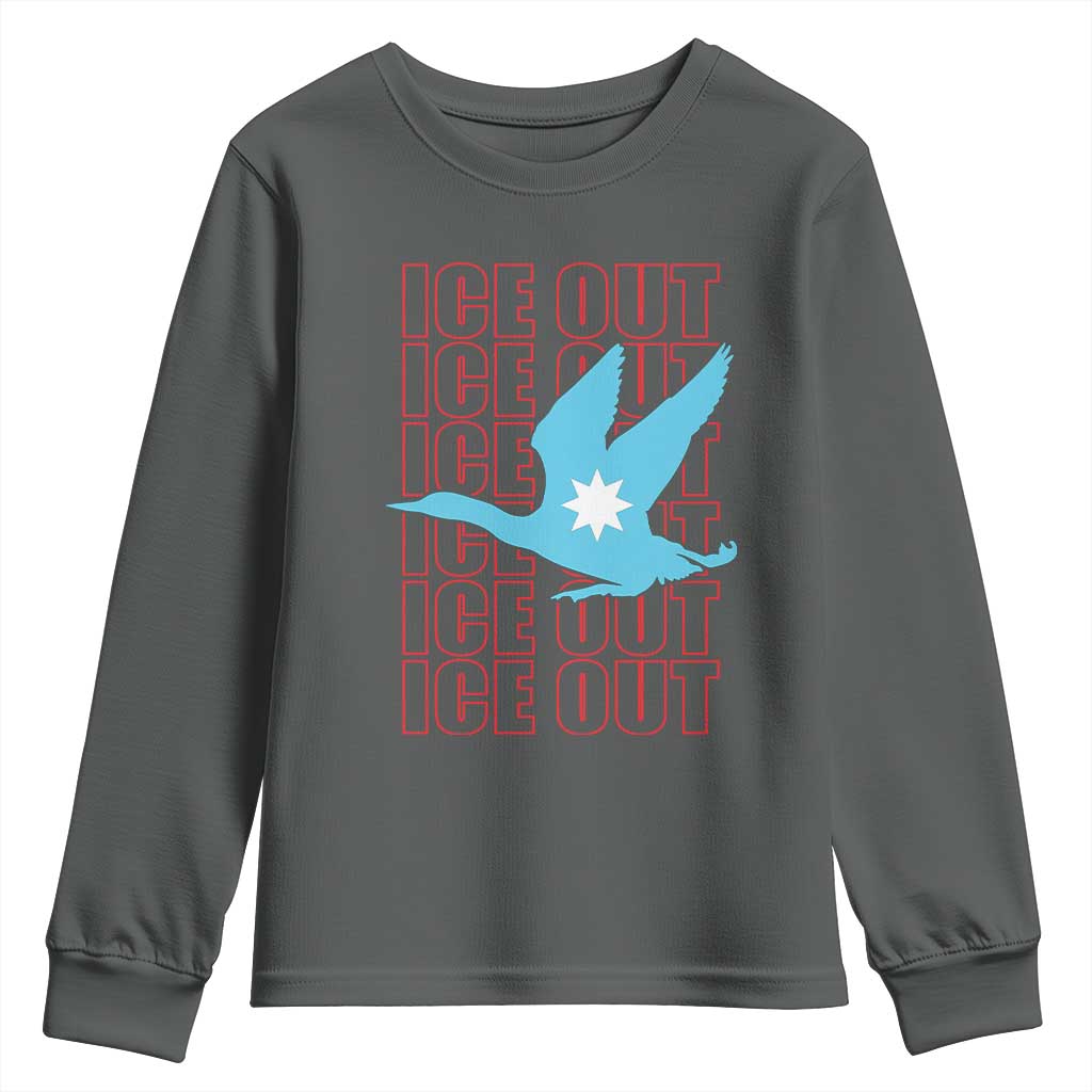 Minnesota Anti ICE Immigration Protest Youth Sweatshirt Ice Out TS14 Dark Heather Print Your Wear